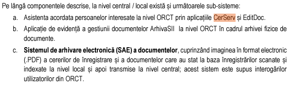 CerServ, a platform used for legal assistance to parties through the assistance service of the ONRC.