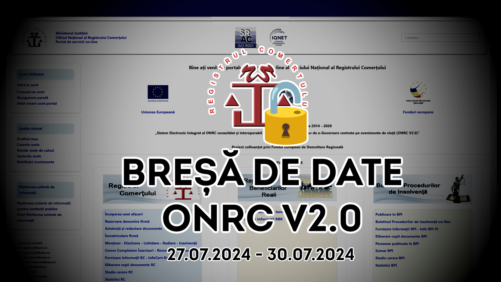 Filtración de datos - Oficina Nacional del Registro de Comercio (ONRC)